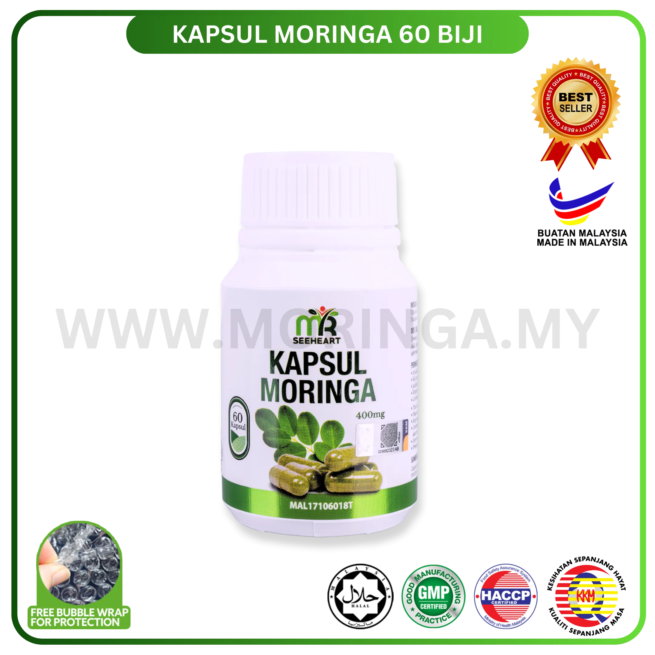 Kapsul Moringa 60 Biji supplement moringa untuk tenaga